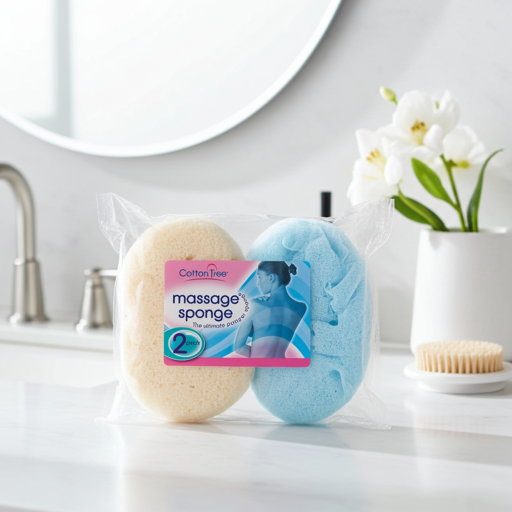 Massage Sponges (Pack of 2) - Exfoliating Bath Sponge - Image 1 - Ernest Walters